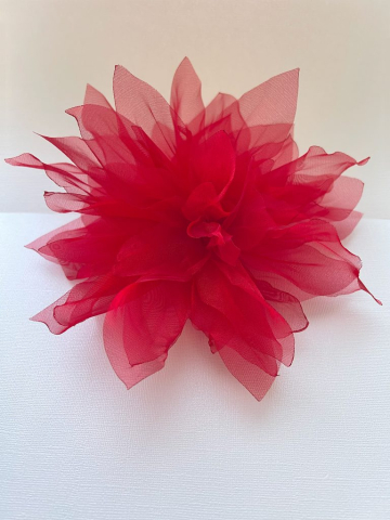 Buy handmade fabric red flower brooch pin