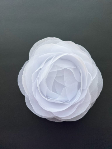 Original Handmade fabric white flower brooch pin